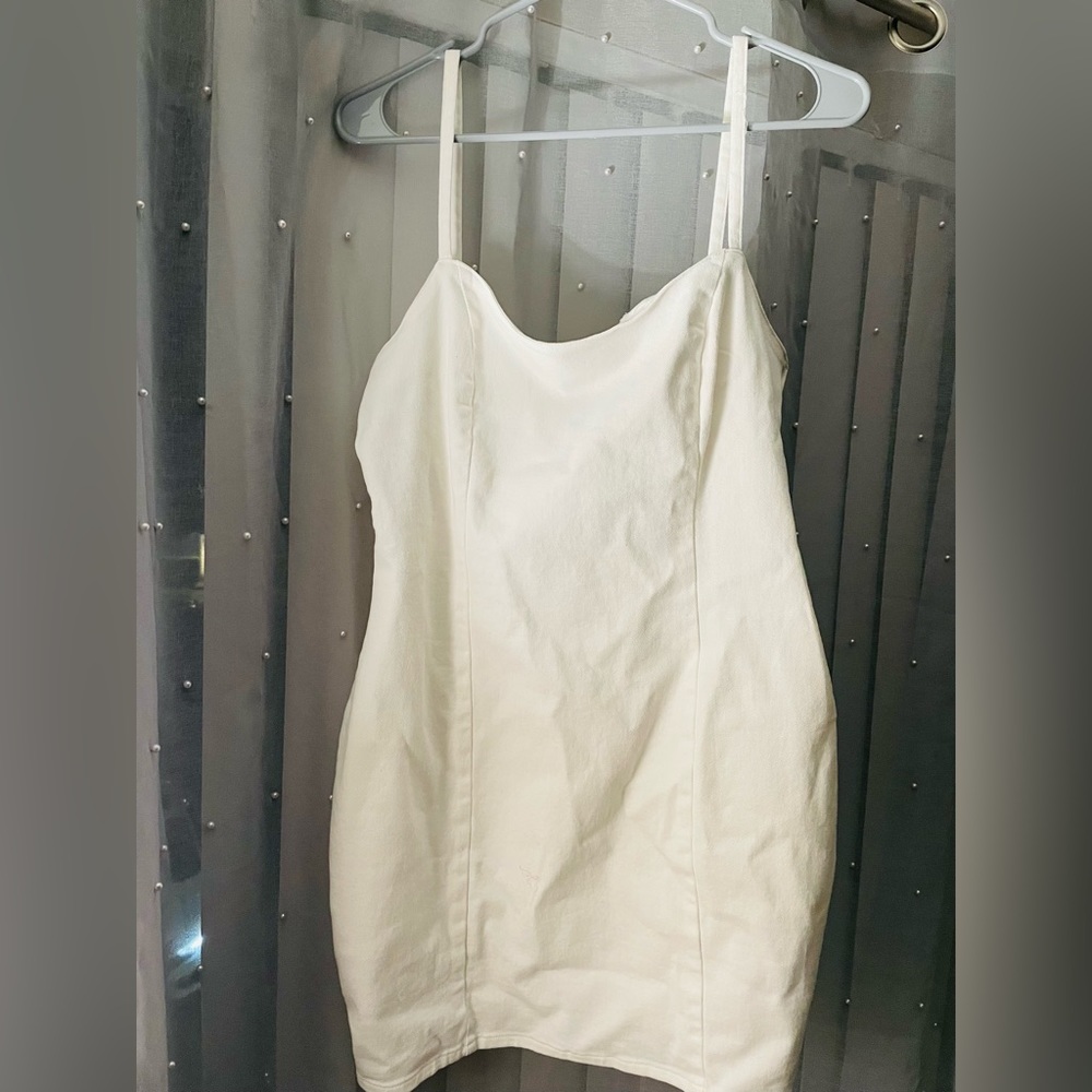 H & M new white denim dress wSize Medium !